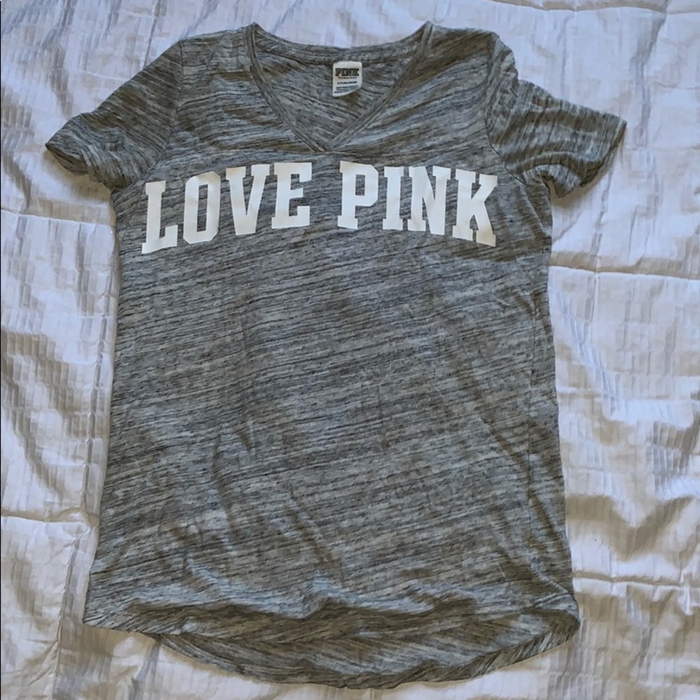 grey love pink tshirt